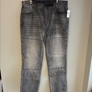 RTA Ricardo Slim Carpenter Jeans Grey Storm NWT 38